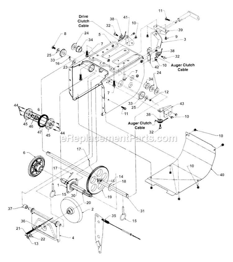 Page C Diagram and Parts List for 31AE6B3H401 1999 Yard Man Snow Blower